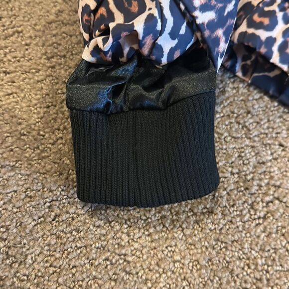 GENERATION LOVE WOMENS HOODED LEOPARD PRINT PUFFER LIGHT JACKET - Picture 4 of 9